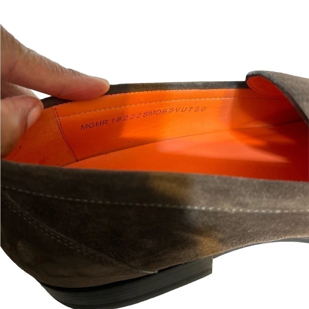 Santoni Faith Suede Loafer in Dark Brown-12 - Picture 7 of 15